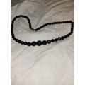 Black vintage crystal necklace