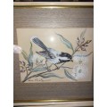 Lot two medium sized framed water color of a bird
