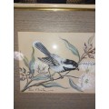 Lot two medium sized framed water color of a bird