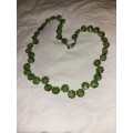 Green glass beaded necklace