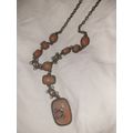 Pink costume necklace