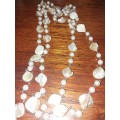 Stunning white shell and beaded long necklace
