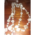 Stunning white shell and beaded long necklace