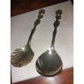 Two gold plated sugar spoons