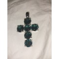 Nice costume blue cross pendant