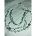Three strand shell costume necklace