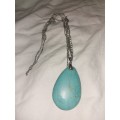 Nice blue costume pendant and chain