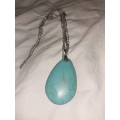 Nice blue costume pendant and chain