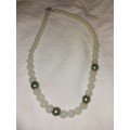 Stunning jade light beaded necklace