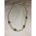 Stunning jade light beaded necklace
