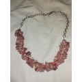 Pretty pink shell and beaded necklace