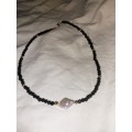 Stunning crystal and pearl dainty beaded necklace