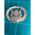 SA Police Warrant Officer brass and enamel sleeve badge