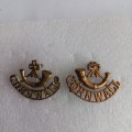 Duke of Cornwall`s light Infantry shoulder titles, pair