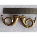 British, Yorkshire LI brass collars pair