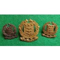 SA UDF WWII SA Ordnance Corps brass cap & collars worn 1938 - 42 , scarce