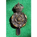 British Army, Queen`s Own Yorkshire Dragoons, black or bronze, cap badge, scarce