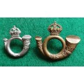 British unknown Bugle badges with KC, Colonial?