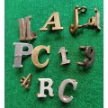 Selection of 11 Military brass & WM numbers and letters