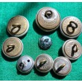 SADF / UDF selection of 9 Natal Carbineers buttons