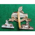 British Army Lincolnshire Regt cap and collar badges pair