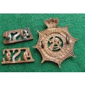 British Army, Army Service Corps QVC cap badge and small type collars