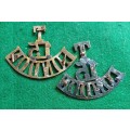 British Army, 15th London Regt Territorial brass titles x 2