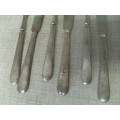 *# SET OF 6x  ANTIQUE W and H S SILVER PLATED FISH FORKS and KNIVES