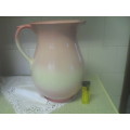 *# ANTIQUE  BURLEIGH WARE LARGE PINK/ WHITE PITCHER - 26cm tall