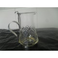 * #VINTAGE GLASS and METAL HONEY OR CREAM DECANTER - 9.5cm tall base 5cm