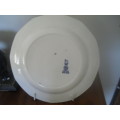 (ALr)  A VINTAGE ROYAL DOULTON D6294 NORFOLK BLUE and WHITE CERAMIC CAKE PLATE - 21cm across