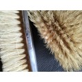 A VINTAGE BIRMINGHAM SILVER HAIRBRUSH AND CLOTHES BRUSH