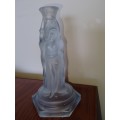 A GORGEOUS FROSTED BLUE  Walther AND Sohne 3 GRACE CANDLE STICK HOLDER
