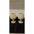 A PAIR OF VINTAGE ALABASTER GOBLETS