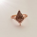 Kite Cut Salt And Pepper Diamond Engagement Ring