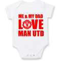 PERSONALISED MANCHESTER UNITED Baby Grow with NAME & NUMBER/Me & My Dad LOVE Man Utd baby grow