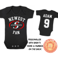PERSONALISED WP STORMERS RUGBY Baby Grow with NAME and NUMBER/Stormer`s newest fan Onesie / Grower