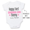 PERSONALISED Happy FIRST Mother`s Day babygrow for GIRL/ Mother`s Day Baby Outfit/Mother`s Day Gift