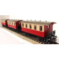MARKLIN HO: Vintage 3-rail AC Pass Coaches in Trans-Europe livery, Good un-boxed condition (Germany)