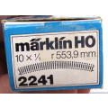 MARKLIN HO: Box of 10 R 553.9 mm(2241) Curved K-Track in Like New un-Used boxed condition.(Germany)
