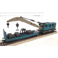LIMA HO: Vintage SNCF Recovery Crane with Support Wagon in Good Boxed, Used condition(Italy)