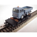 FLEISCHMANN HO: Modern Detailed Flat Wagon With MAN Truck Load in Like New Boxed Condition (GR)
