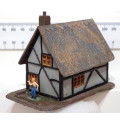 SCENERY HO: Small Detailed Plastic German Style Country Cottage in Fair Used Condition.