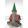 SCENERY HO: Small European Style Plastic Village Church in Fair Used Condition.