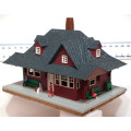 SCENERY HO:  European Country Style Plastic Station Building on Platform in Fair Used Condition.