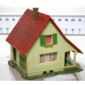 SCENERY HO: Small European Style Plastic Village House in Fair Used Condition.
