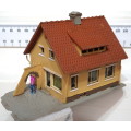 SCENERY HO: American Style Plastic Village House in Fair Used Condition.