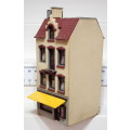 SCENERY HO: Vintage European Multi Story Apartment Building with Shop in Fair Used Condition.