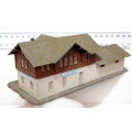 SCENERY N:  European Country Style Plastic Station Building on Platform in Fair Used Condition.