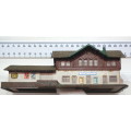 SCENERY N:  European Country Style Plastic Station Building on Platform in Fair Used Condition.
